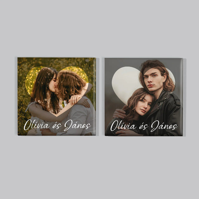 Fotó És Felirat: Szerelmesek, Szív - Mágneskészlet