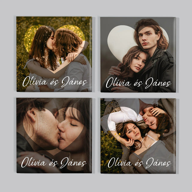 Fotó És Felirat: Szerelmesek, Szív - Mágneskészlet