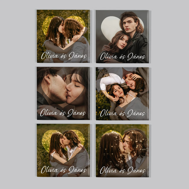 Fotó És Felirat: Szerelmesek, Szív - Mágneskészlet