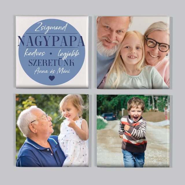 Fotókollázs: Szeretett Nagypapa - Mágneskészlet