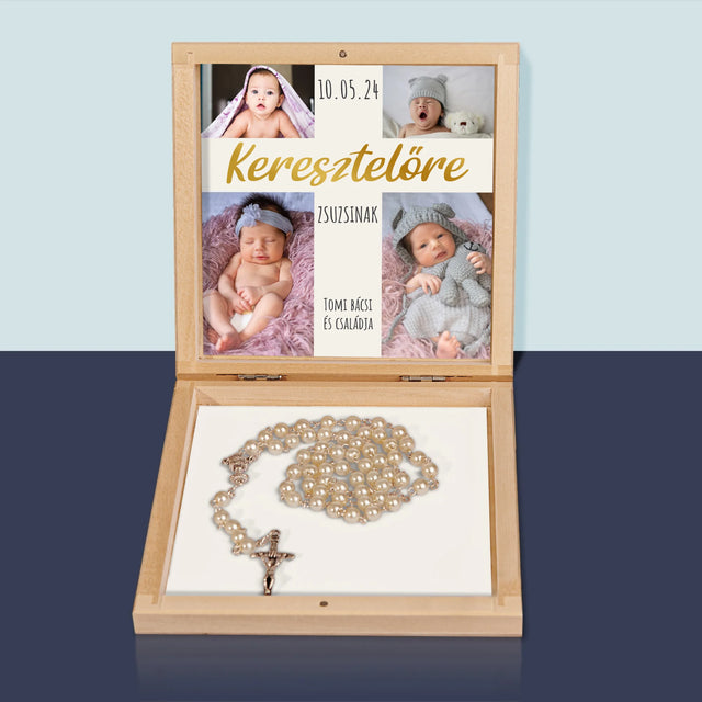Fotókollázs: Keresztelő Kereszt - Rózsafüzér