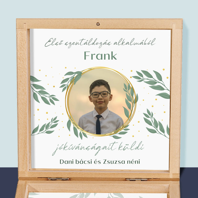 Fotó És Felirat: Első Szentáldozás Alkalmából - Rózsafüzér