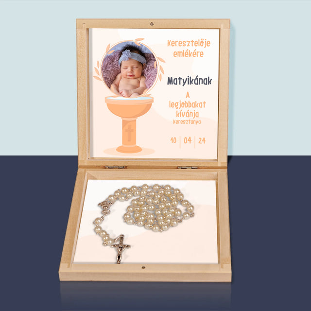 Fotó És Felirat: Keresztelője Emlékére - Rózsafüzér