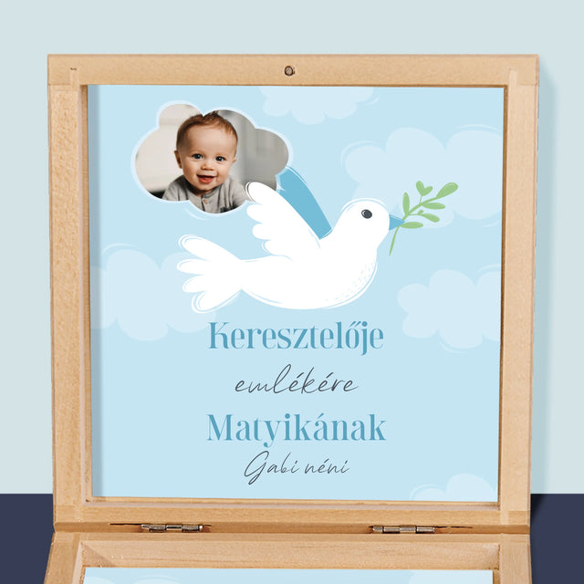 Fotó És Felirat: Keresztelői Emlék Galamb - Rózsafüzér