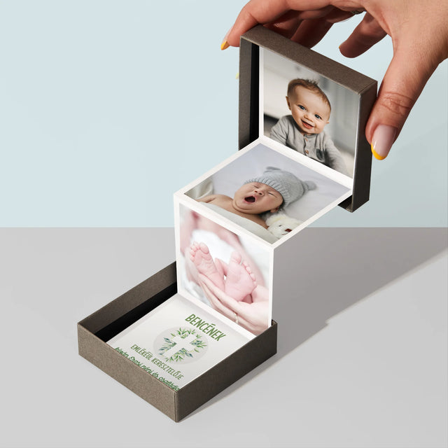 Fotó És Felirat: Keresztelő Levélkék - Harmonika Fotókészlet