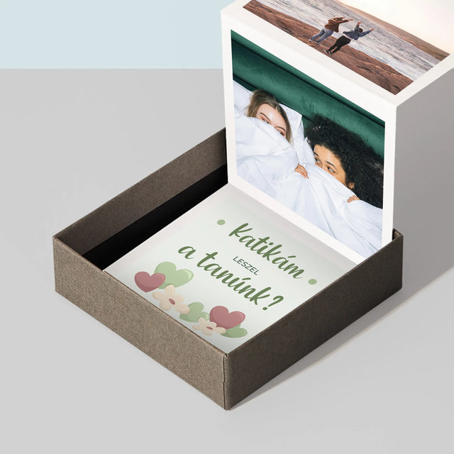 Fotó és aláírás: Leszel a koszorúslányom virágai - Fotókészlet harmonikával | HU