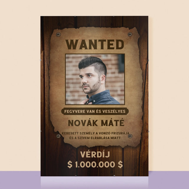 Fotó És Felirat: Keresett Személy - Plakát