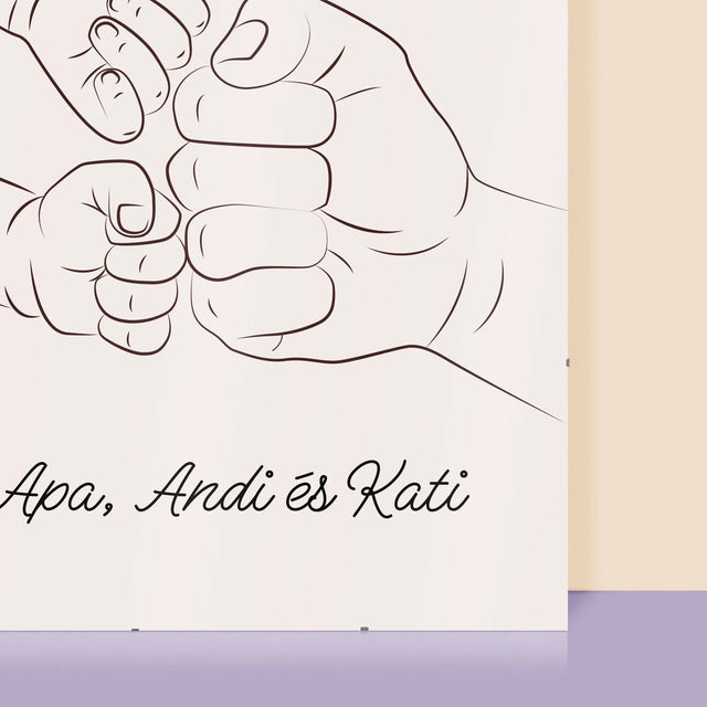 Fotó És Felirat: Apa Gyerek Kezecske - Plakát