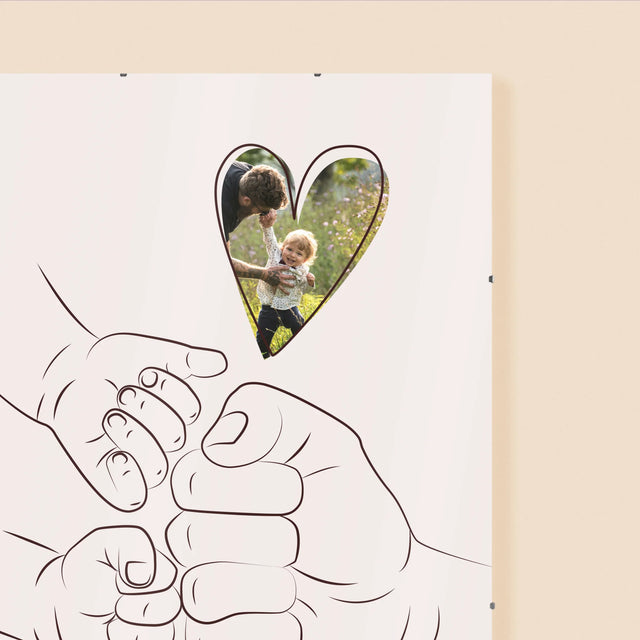 Fotó És Felirat: Apa Gyerek Kezecske - Plakát