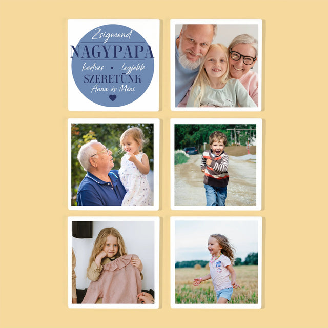 Fotókollázs: Szeretett Nagypapa - Poháralátét