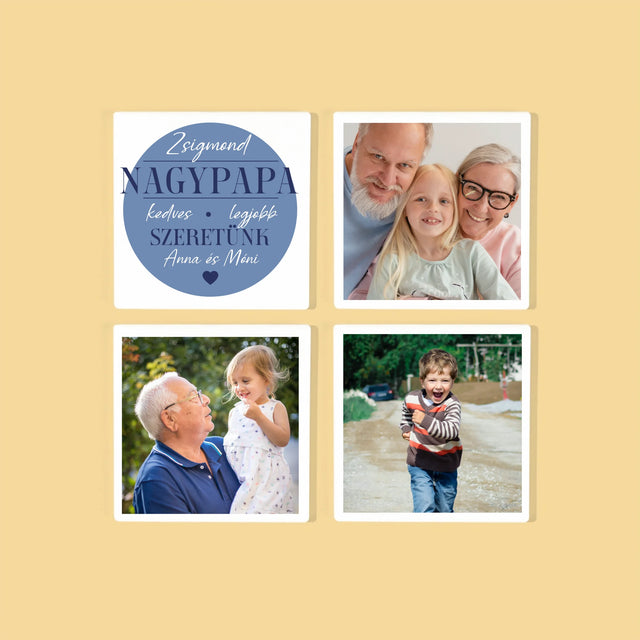 Fotókollázs: Szeretett Nagypapa - Poháralátét