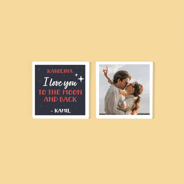 Fotókollázs: To The Moon And Back - Poháralátét