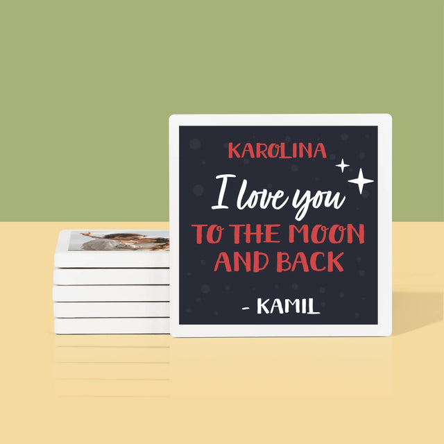 Fotókollázs: To The Moon And Back - Poháralátét