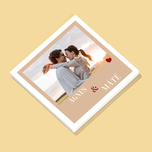 Fotó És Felirat: Évforduló, Szívecskék - Poháralátét