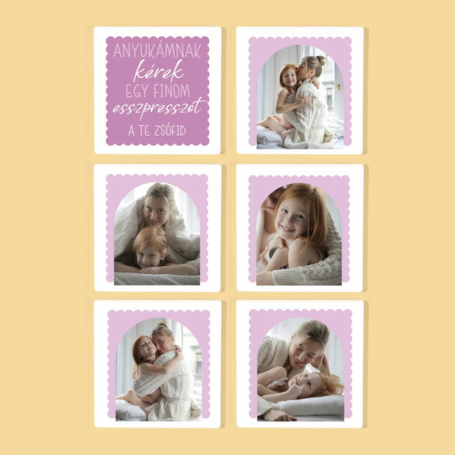 Fotókollázs: Anyukámnak Feketét - Poháralátét