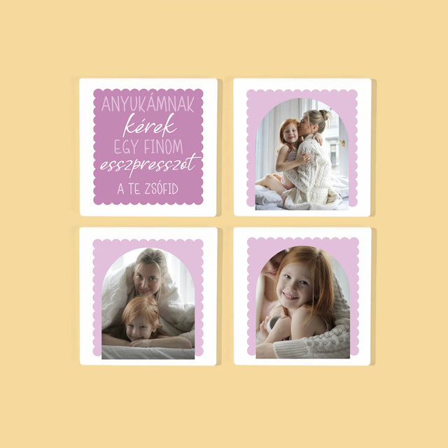 Fotókollázs: Anyukámnak Feketét - Poháralátét