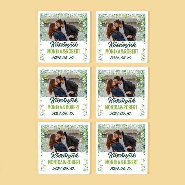 Fotó És Felirat: Esküvői Köszönetnyilvánítás - Poháralátét