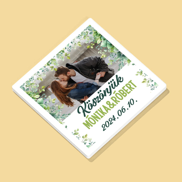 Fotó És Felirat: Esküvői Köszönetnyilvánítás - Poháralátét