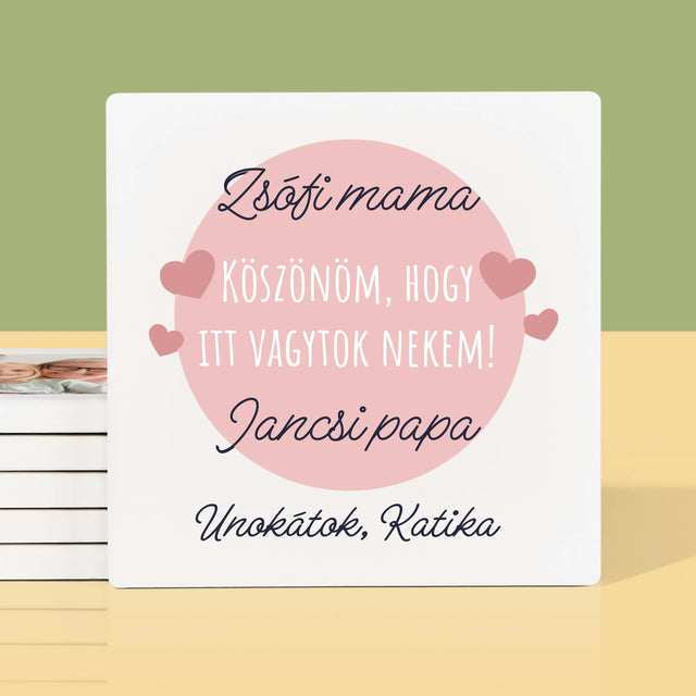 Fotó És Felirat: Köszönet A Nagyszülőknek - Poháralátét