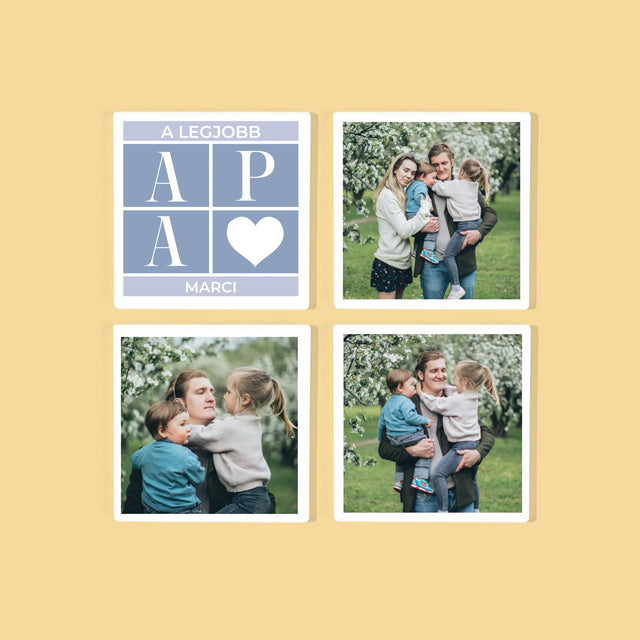 Fotókollázs: Legjobb Apa Kollázs - Poháralátét