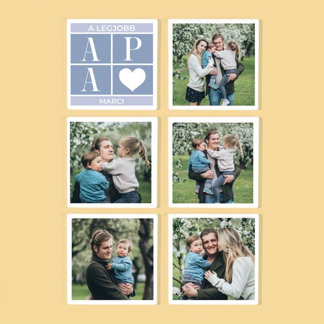 Fotókollázs: Legjobb Apa Kollázs - Poháralátét