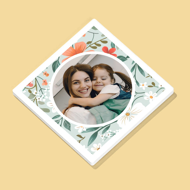 Fotó És Felirat: A Legjobb Anyuci, Virágok - Poháralátét