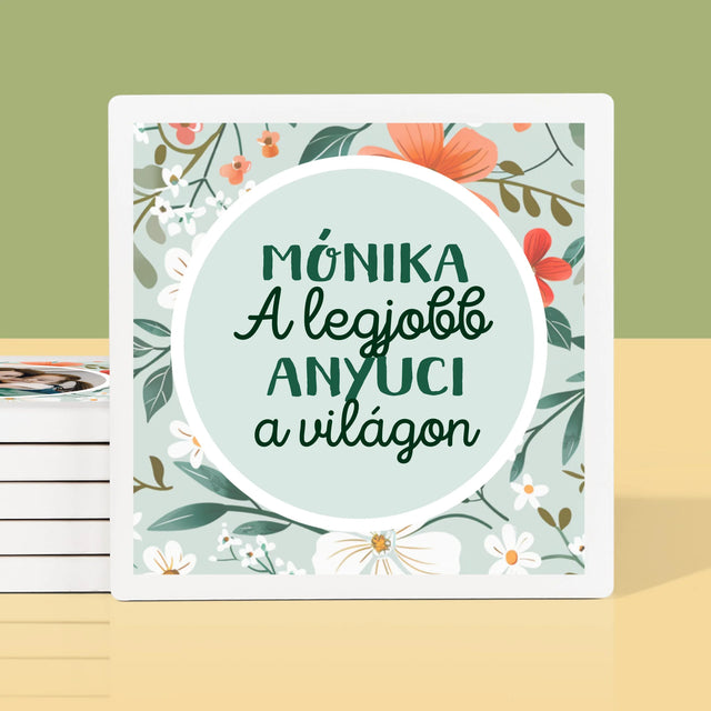 Fotó És Felirat: A Legjobb Anyuci, Virágok - Poháralátét