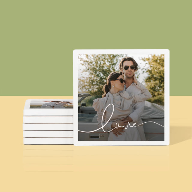 Fénykép: Love Felirat - Poháralátét