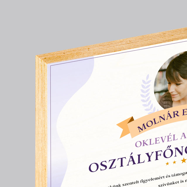 Fotó És Felirat: Oklevél A Legjobb Osztályfőnök Részére - Nyomtatás Fára