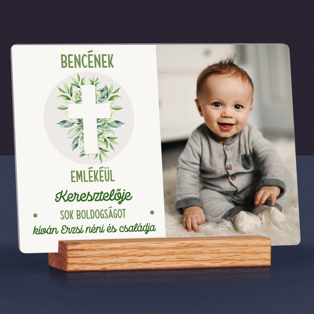 Fotó És Felirat: Keresztelő Levélkék - Akrilüvegre Nyomtatott Kép