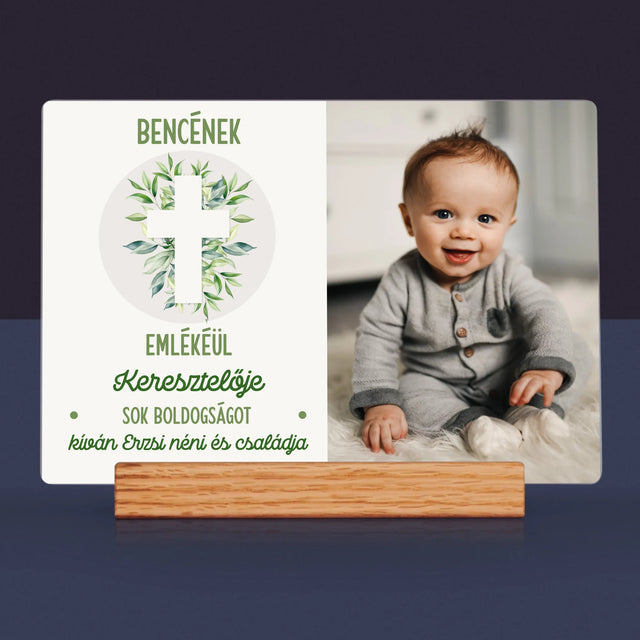 Fotó És Felirat: Keresztelő Levélkék - Akrilüvegre Nyomtatott Kép