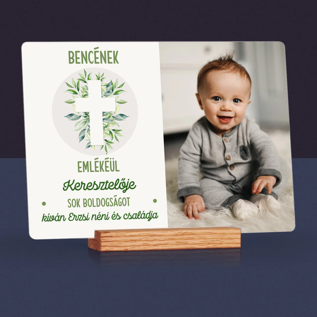 Fotó És Felirat: Keresztelő Levélkék - Akrilüvegre Nyomtatott Kép