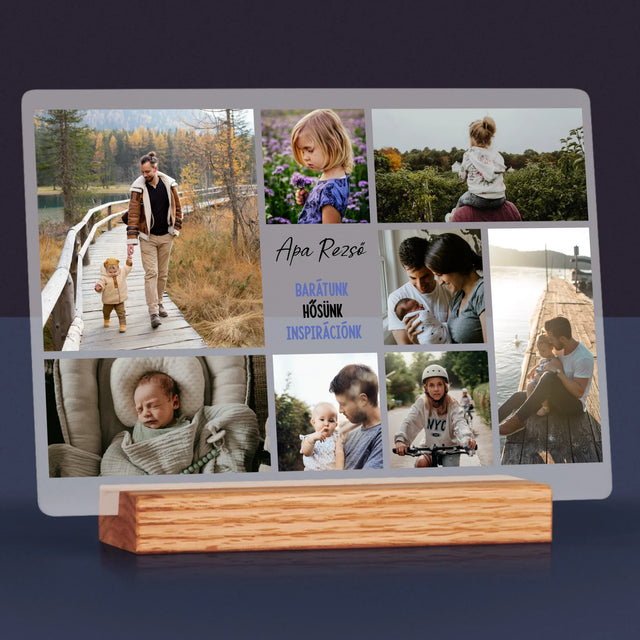 Fotókollázs: Apa Barát - Akrilüvegre Nyomtatott Kép
