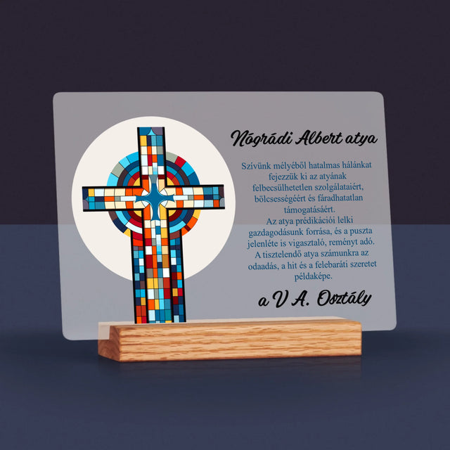 Név És Aláírás: Köszönet Kereszt - Akrilüvegre Nyomtatott Kép