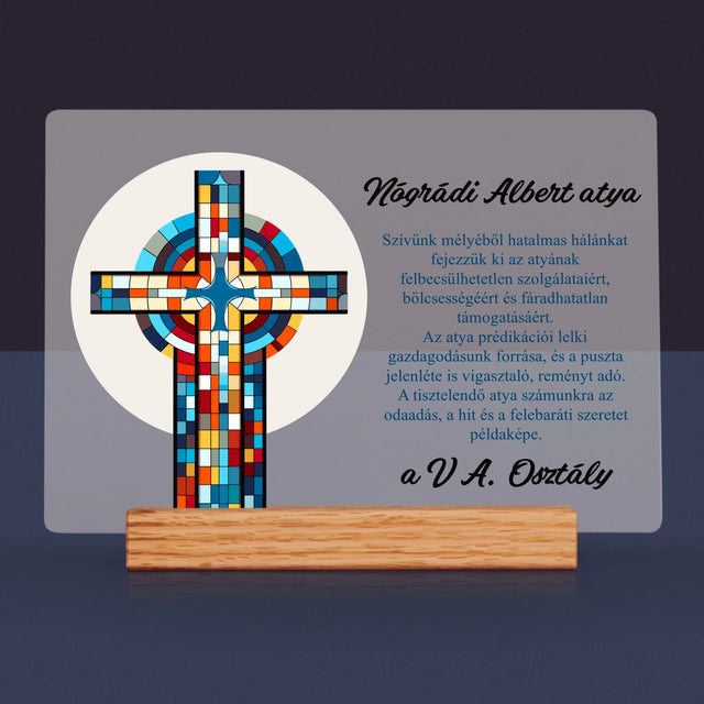 Név És Aláírás: Köszönet Kereszt - Akrilüvegre Nyomtatott Kép