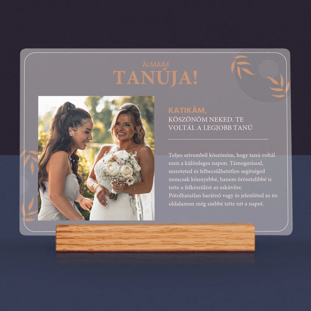 Fotó És Felirat: Álmaim Tanúja - Akrilüvegre Nyomtatott Kép