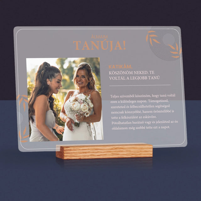 Fotó És Felirat: Álmaim Tanúja - Akrilüvegre Nyomtatott Kép