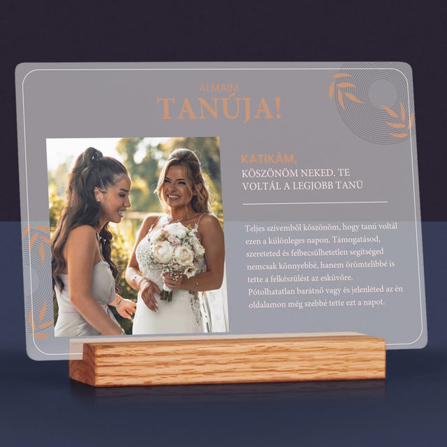 Fotó És Felirat: Álmaim Tanúja - Akrilüvegre Nyomtatott Kép