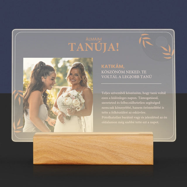 Fotó És Felirat: Álmaim Tanúja - Akrilüvegre Nyomtatott Kép