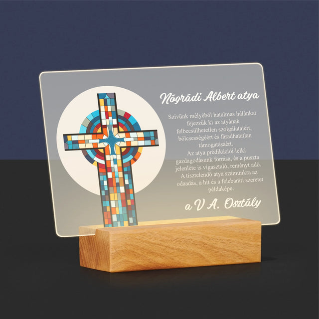 Név És Aláírás: Köszönet Kereszt - Akrilüvegre Nyomtatott Kép