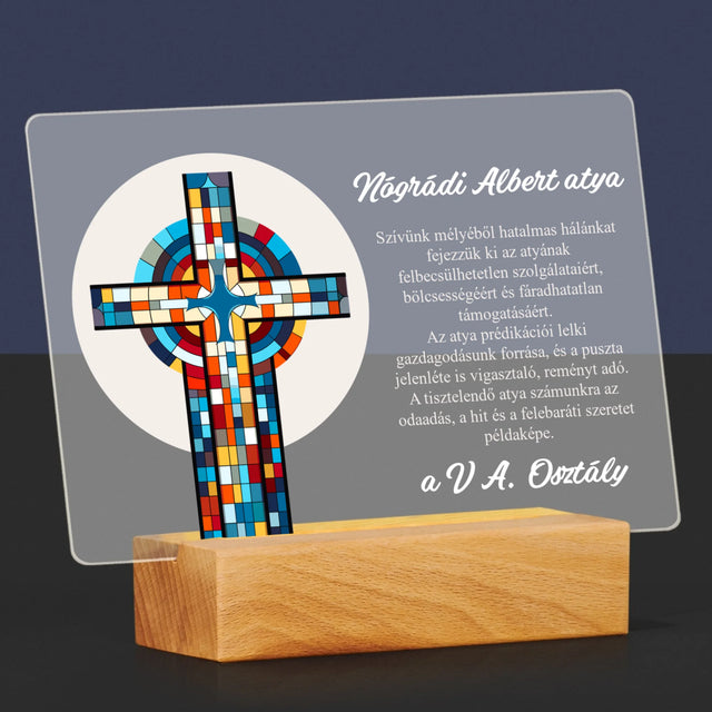 Név És Aláírás: Köszönet Kereszt - Akrilüvegre Nyomtatott Kép