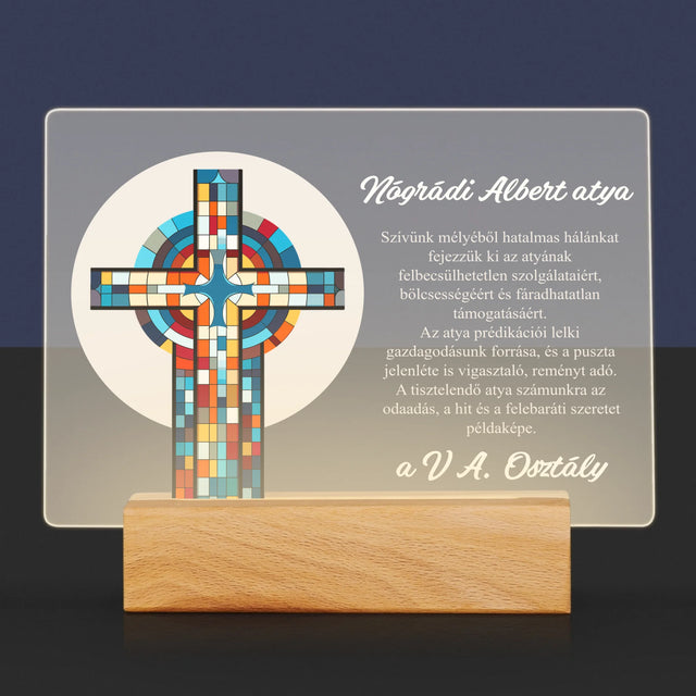 Név És Aláírás: Köszönet Kereszt - Akrilüvegre Nyomtatott Kép