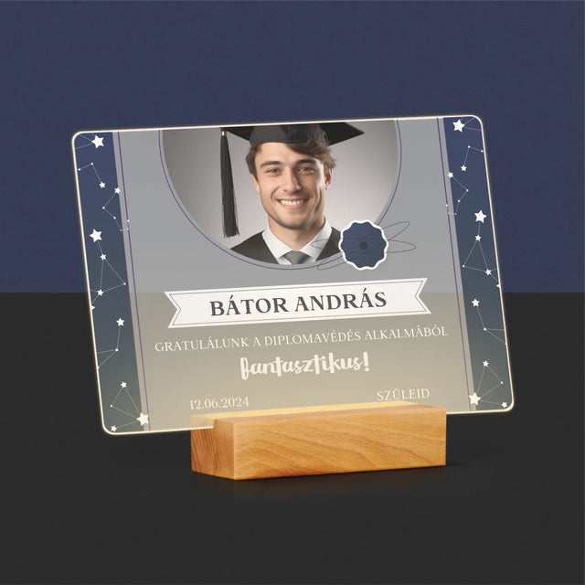 Fotó És Felirat: Gratulálunk A Diplomavédés Alkalmából - Akrilüvegre Nyomtatott Kép