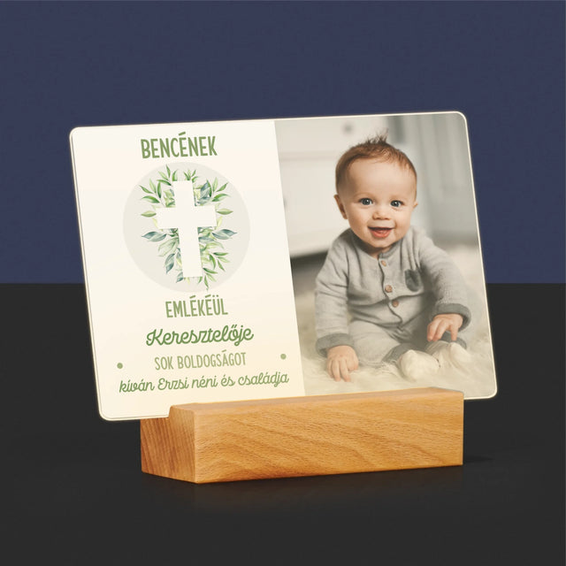 Fotó És Felirat: Keresztelő Levélkék - Akrilüvegre Nyomtatott Kép