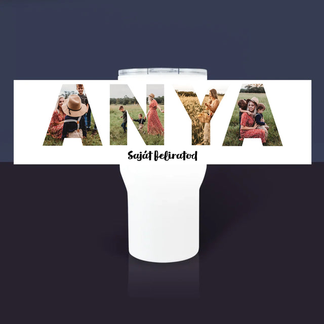 Szó Fotókból: Anya Kollázs A Képeidből - Fehér Termoszbögre