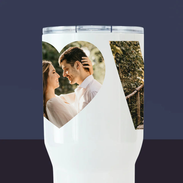 Szó Fotókból: Love A Fényképeidből - Fehér Termoszbögre