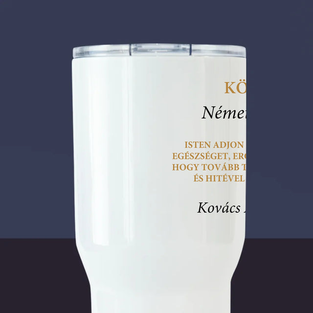 Név És Aláírás: Köszönet Papnak - Fehér Termoszbögre