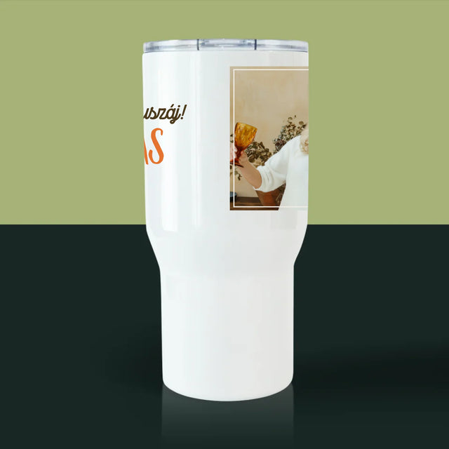 Fotó És Felirat: Semmit Nem Muszáj! Nyugdíjas - Fehér Termoszbögre