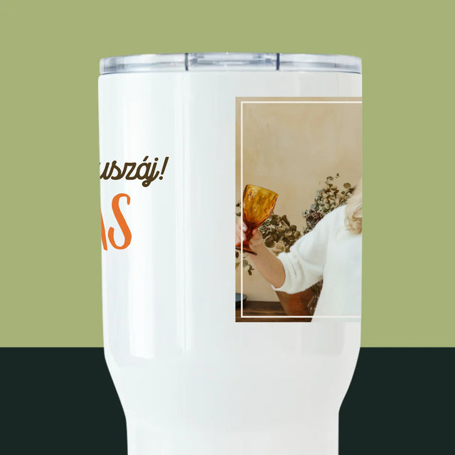 Fotó És Felirat: Semmit Nem Muszáj! Nyugdíjas - Fehér Termoszbögre