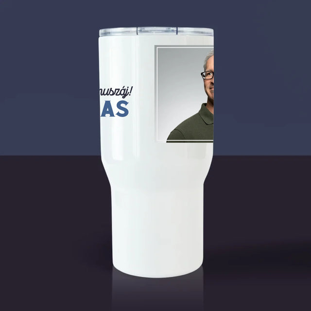 Fotó És Felirat: Semmit Nem Muszáj! Nyugdíjas - Fehér Termoszbögre